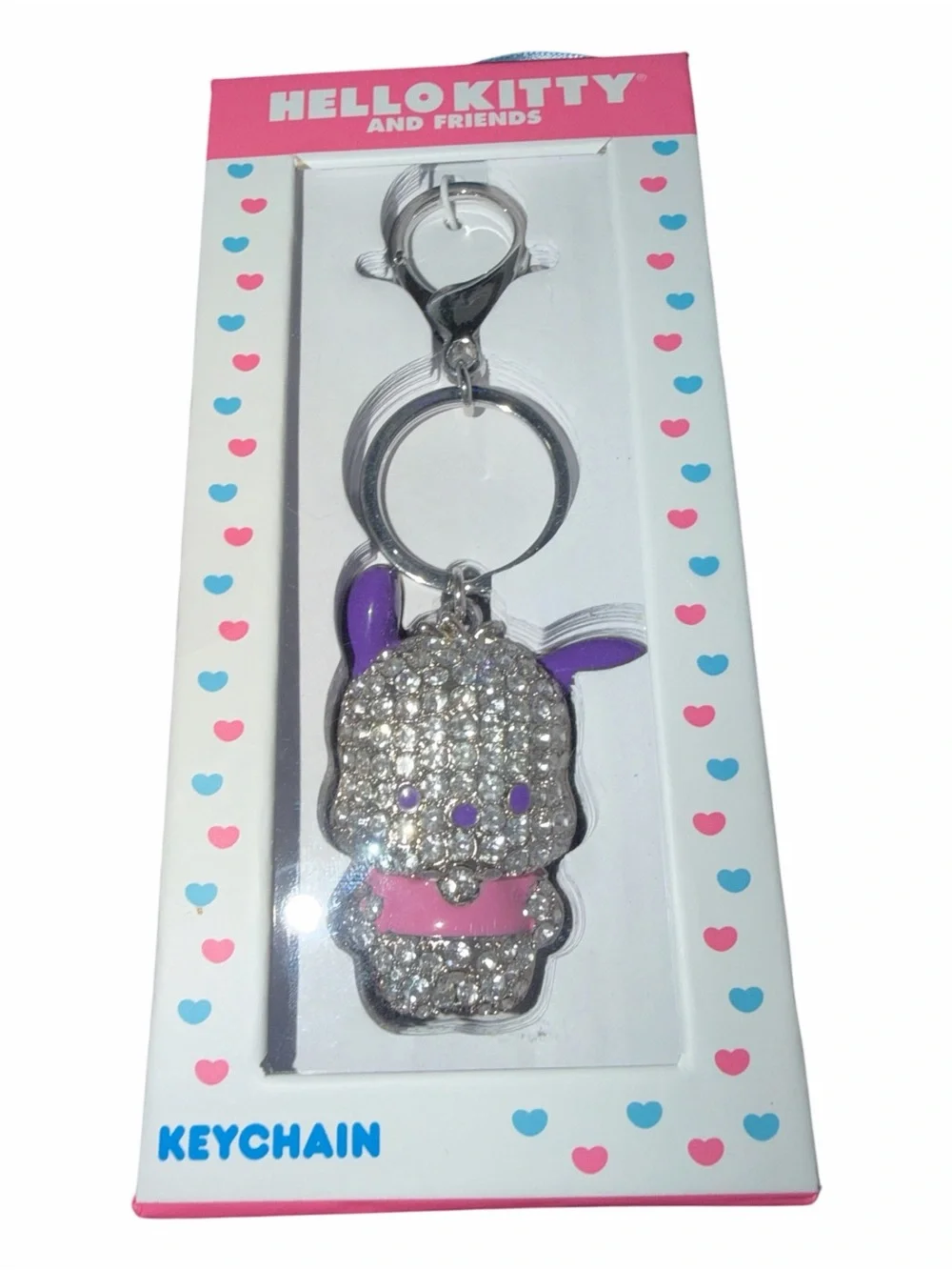 NWT Hello Kitty And Friends Pochacco Rhinestone Pavé Bling Keychain Charm